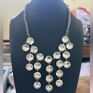 Silver rhinestone necklace